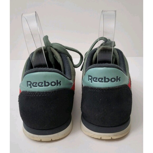 REEBOK Classic Sneakers Womens 8 Green Red Suede Canvas Low Profile - Picture 4 of 10